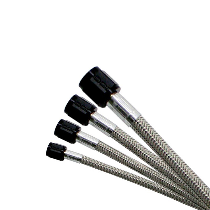 エヌズ商品です。 4an (3ft) stainless steel braided hose (black ends)