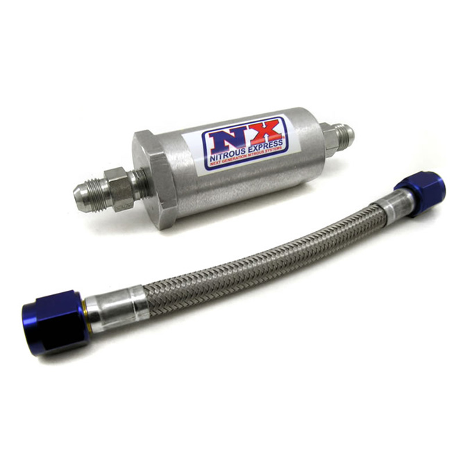 Nitrous Express 10012 D-3 1 Stainless Steel Braided Hose with Blue Connector