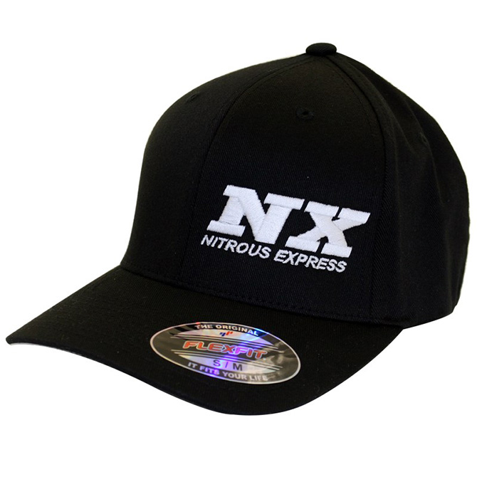 nx black flexfit cap (s/m white stitching)