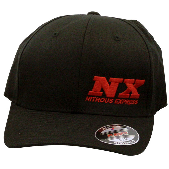 nx black flexfit cap (s/m red stitching)