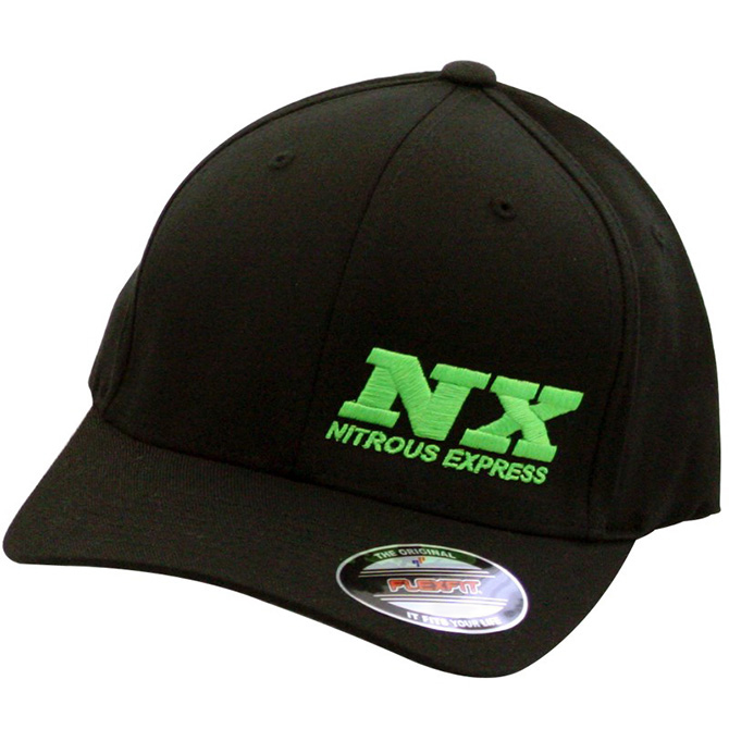 nx black flexfit cap (l/xl lime green stitching)