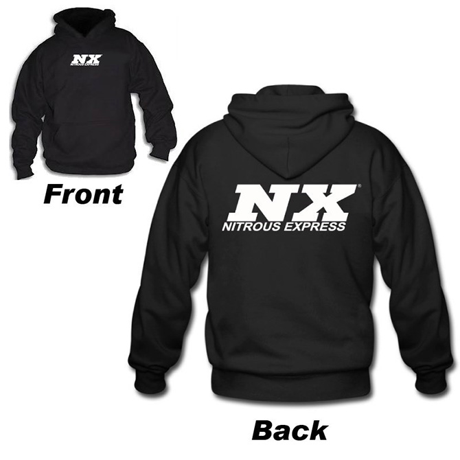 nx black hoodie w/ white logo (small)