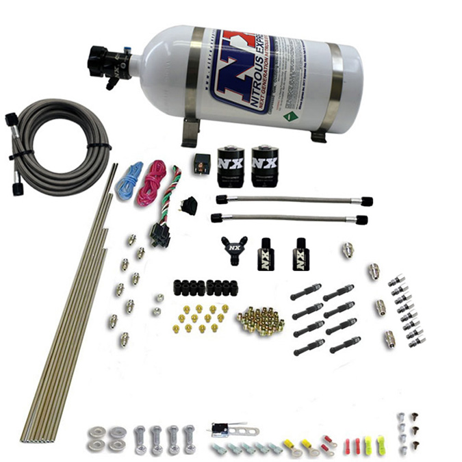 Nitrous Express 80000-12 200-500 HP 8-Cylinder Gasoline Piranha Direct Port System with 12 lbs Composite Bottle Nitrous Express 80000-12 200-500 HP 8-Cylinder Gasoline Piranha Direct Port System with 12 lbs Composite Bottle