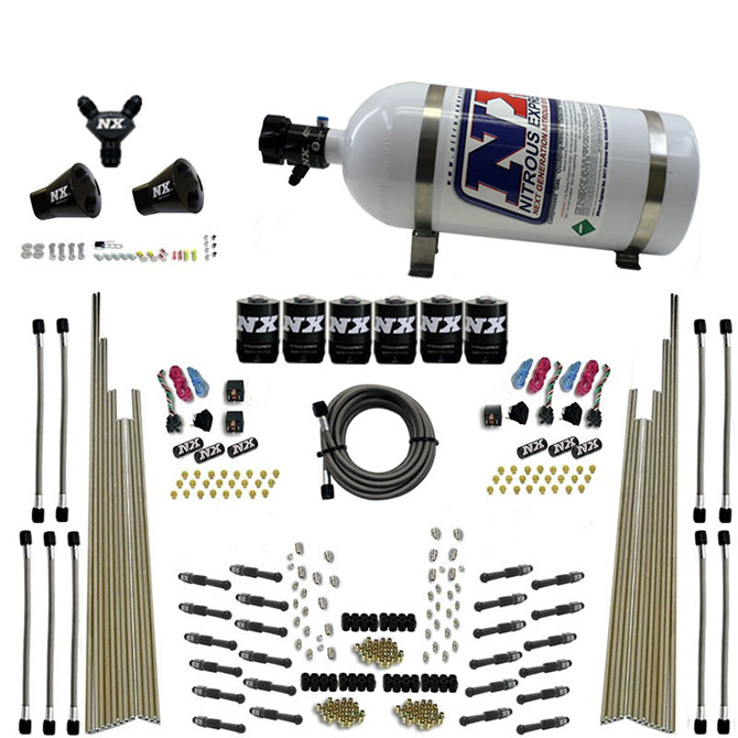 Nitrous Express 80000-12 200-500 HP 8-Cylinder Gasoline Piranha Direct Port System with 12 lbs Composite Bottle Nitrous Express 80000-12 200-500 HP 8-Cylinder Gasoline Piranha Direct Port System with 12 lbs Composite Bottle