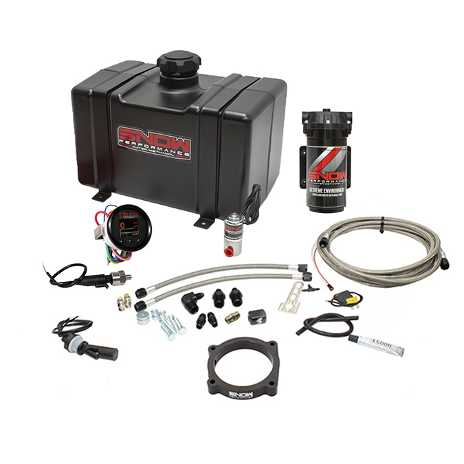 Nitrous Express SNO-16593 SNOW Flexfit キャップ サイズL から XL SNOW Flexfit キャップ Stage 2.5 Boost Cooler 2015+ Dodge Challenger⁄Charger Hellcat⁄Demon Forced  Induction Water-Methanol Injection Kit (Stainless Steel Braided Line, 4AN